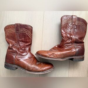 Justin Men's Brown Leather cowboy western Boots 9D